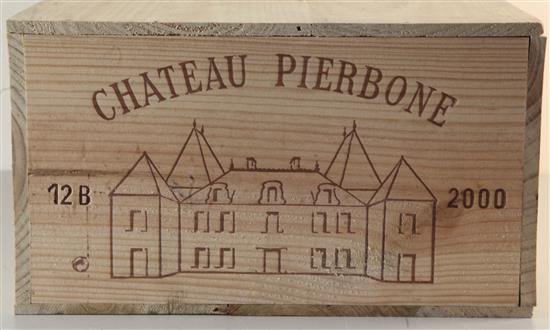 A case of twelve bottles of Chateau Pierbone, 2000.